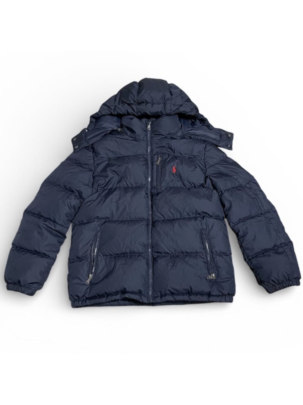 Polo Ralph Lauren Boys Navy Down Puffer Jacket Size L (14-16) - 700 Fill